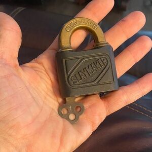 Slaymaker antique padlock with key